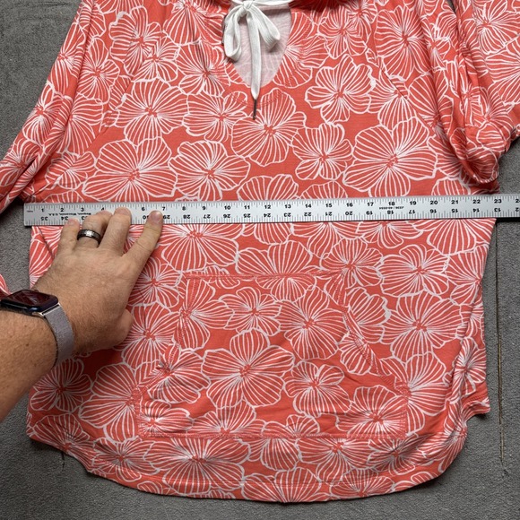 Koolaburra by UGG Women's Orange Floral Print Pullover Hoodie‎ Sweatshirt L - Picture 5 of 9